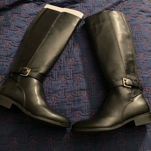 NWT Nine West knee high black leather boots